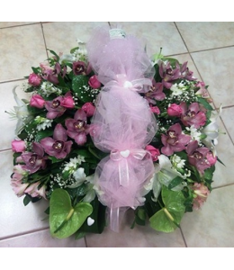 Flower Basket with Oriental and Orchid Cymbidium