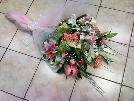 Bouquet of Anthuriums Midori and Oriental Sorbonne