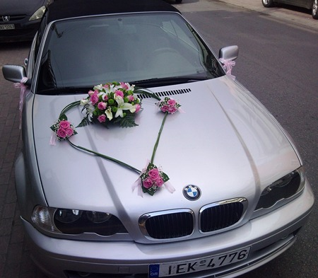 Decoration of the Wedding Car in the Shape of a Heart