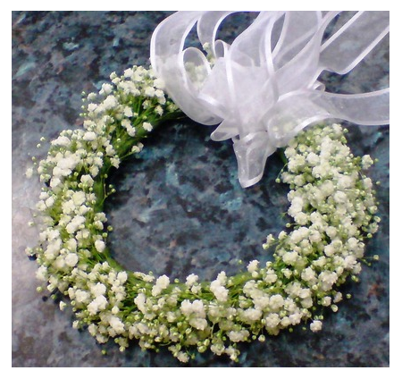 Plaster wreath for bridesmaids