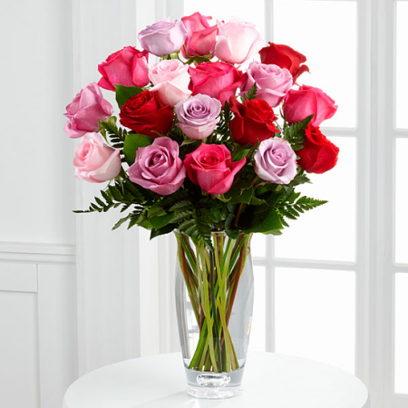 Roses with color in a vase