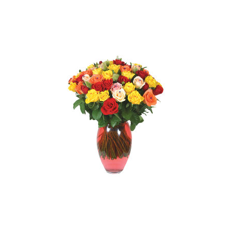 Bouquet of roses in various colors