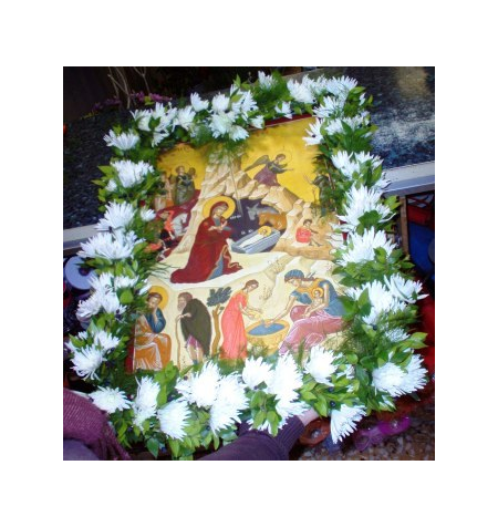 Image decoration with chrysanthemum white