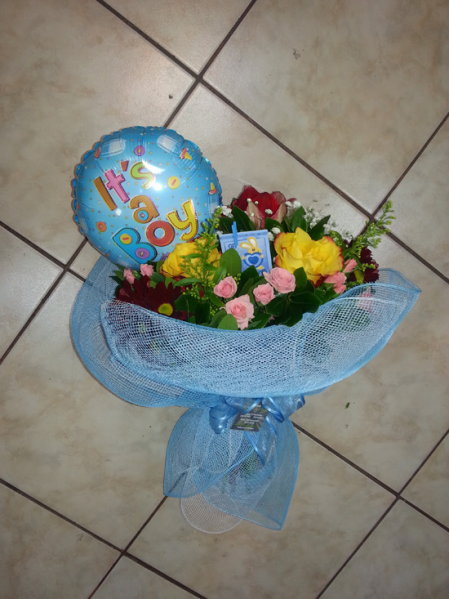 Bouquet of flowers for the birth