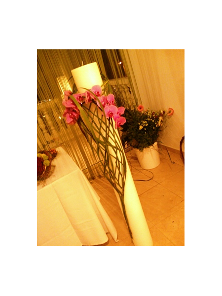 Adornment for the Wedding Candle with Fuchsia Orchid